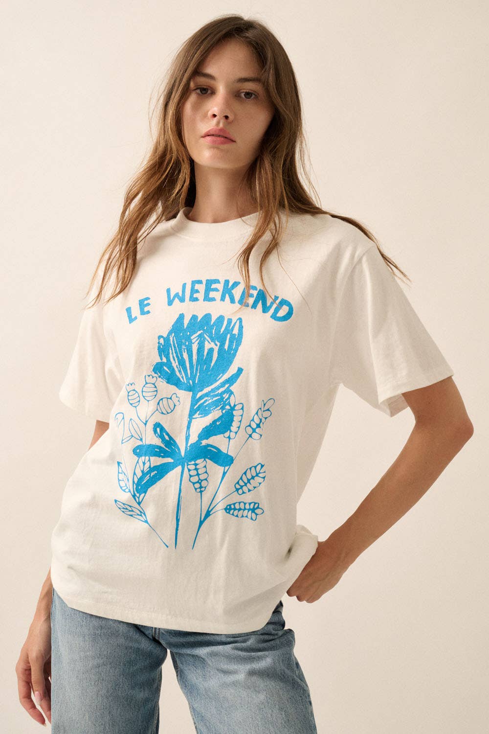 Garment-Washed Le Weekend Graphic Tee