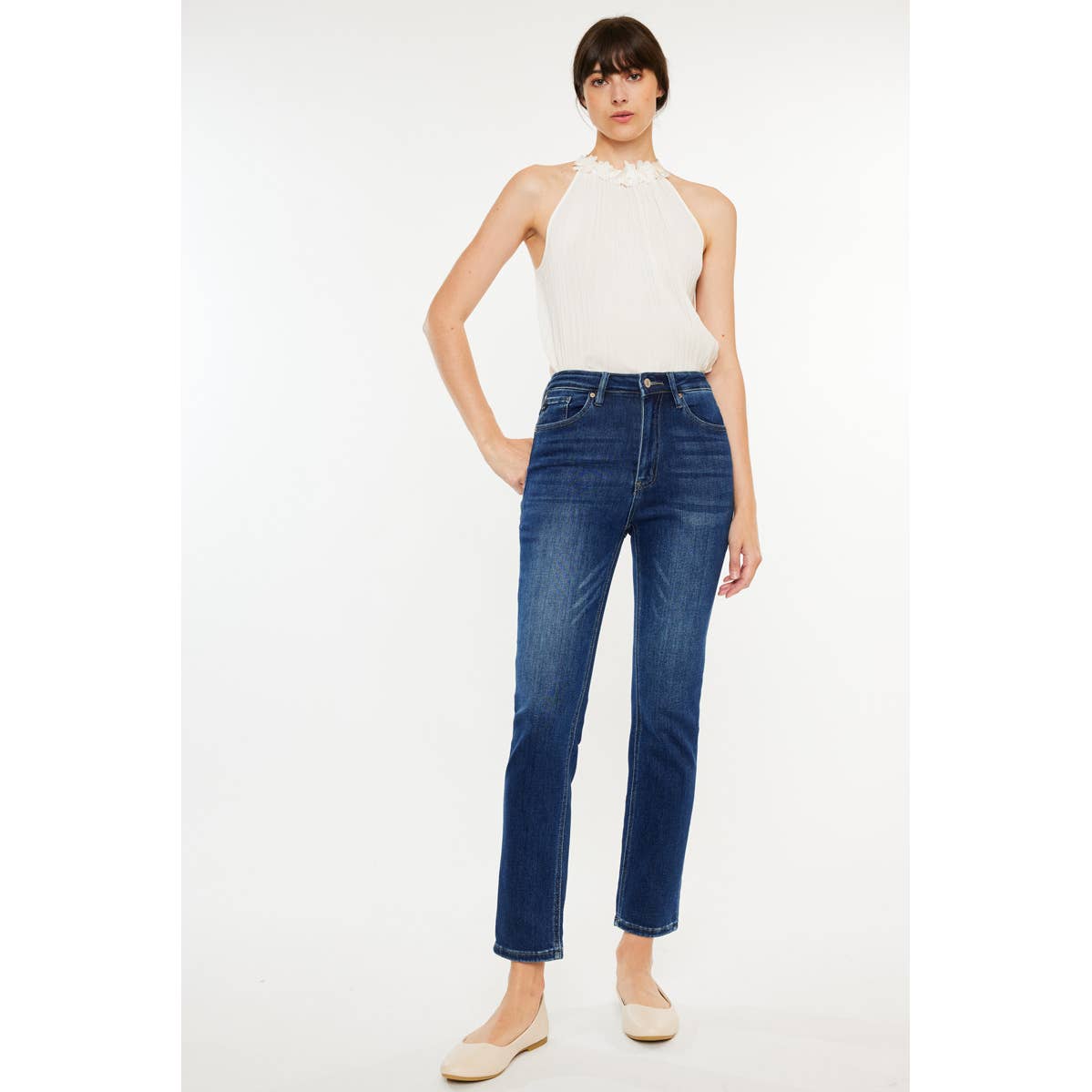 Adaline High Rise Slim Straight Leg Jeans