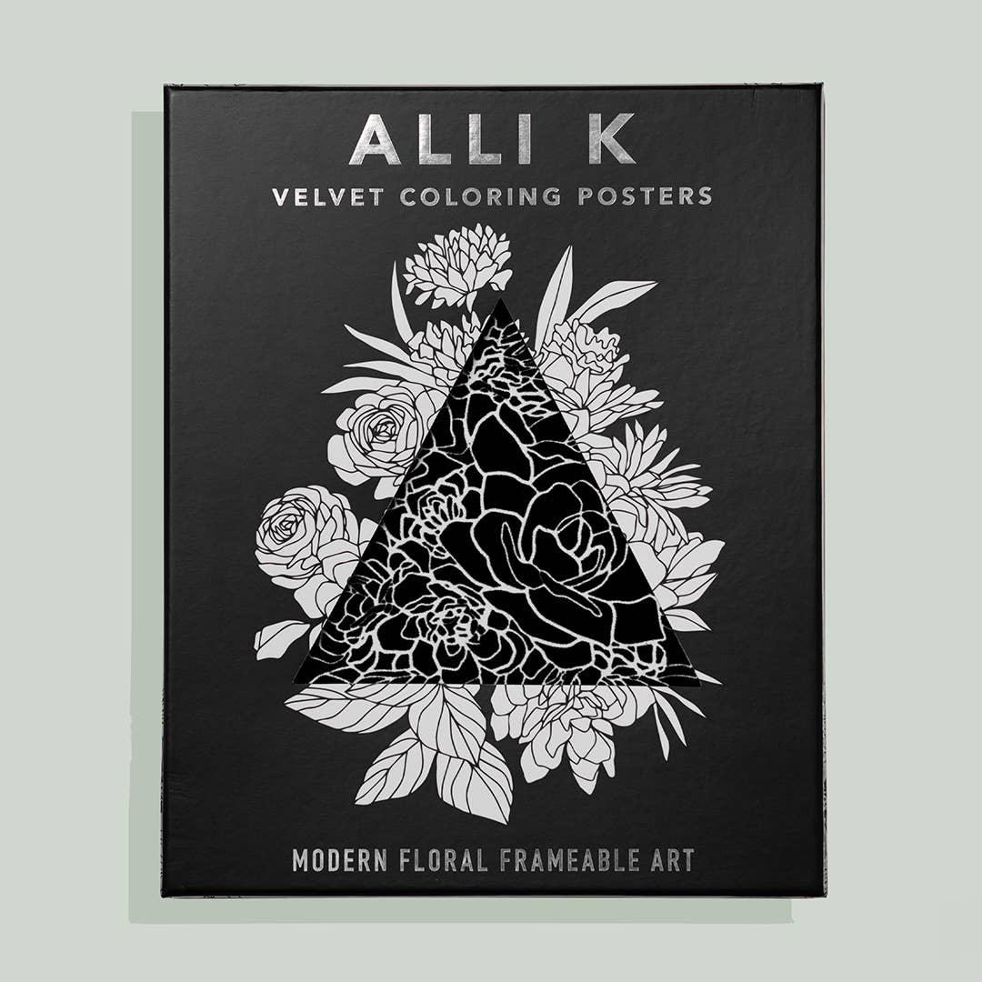 Velvet Coloring Posters: Modern Floral Frameable Wall Art