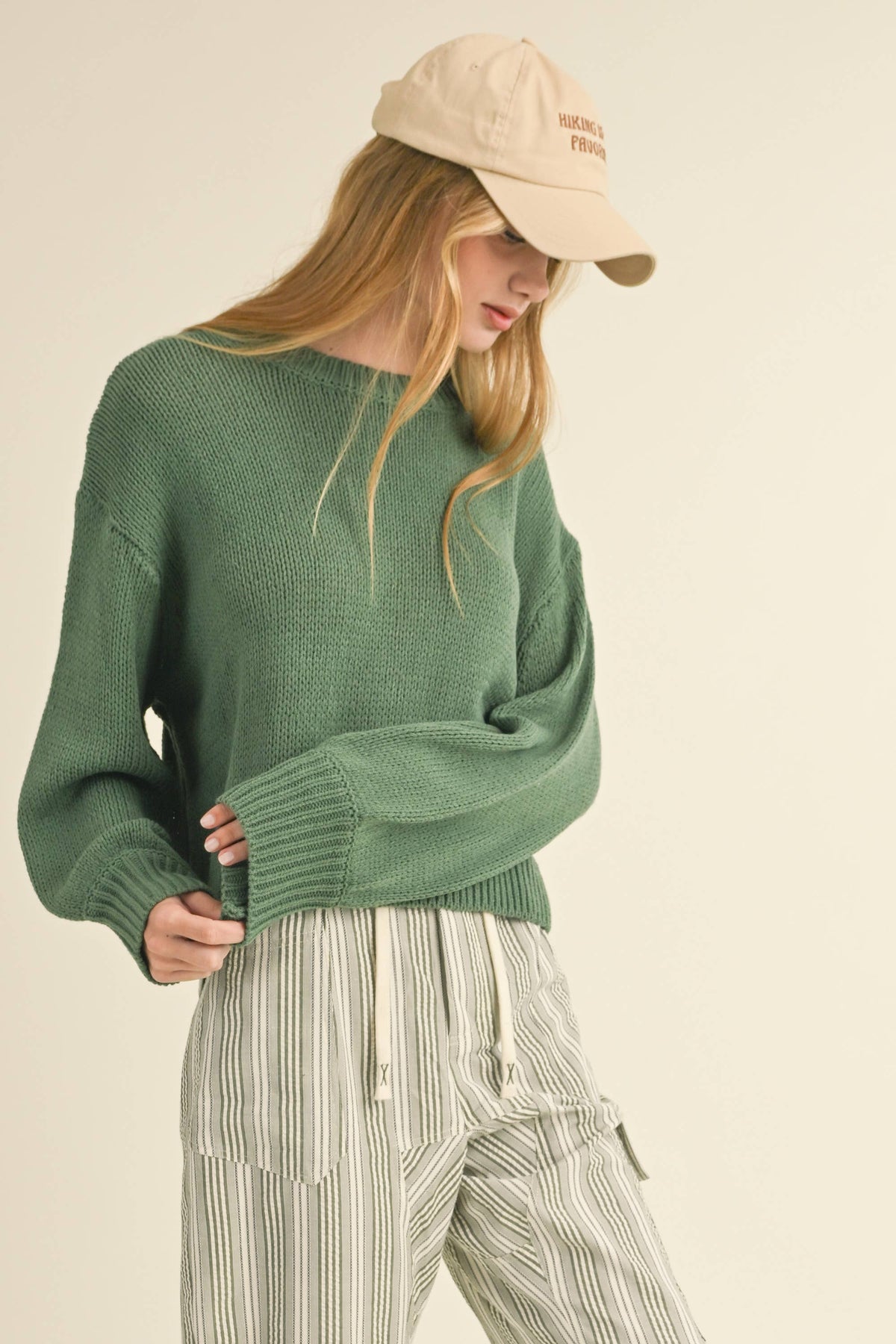 BALLON SLEEVE SWEATER TOP