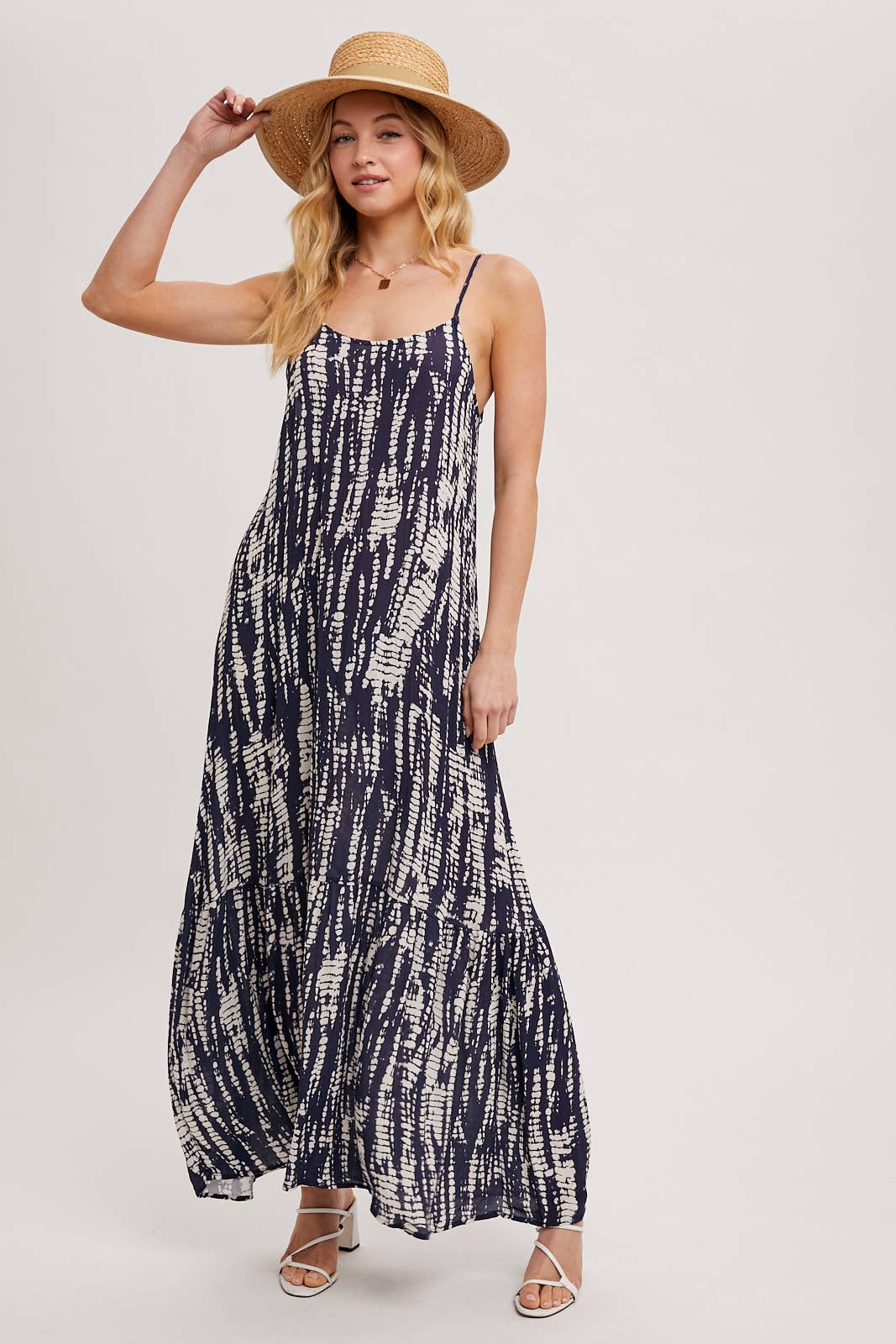 TIE-DYE PRINT COCKTAIL MAXI DRESS