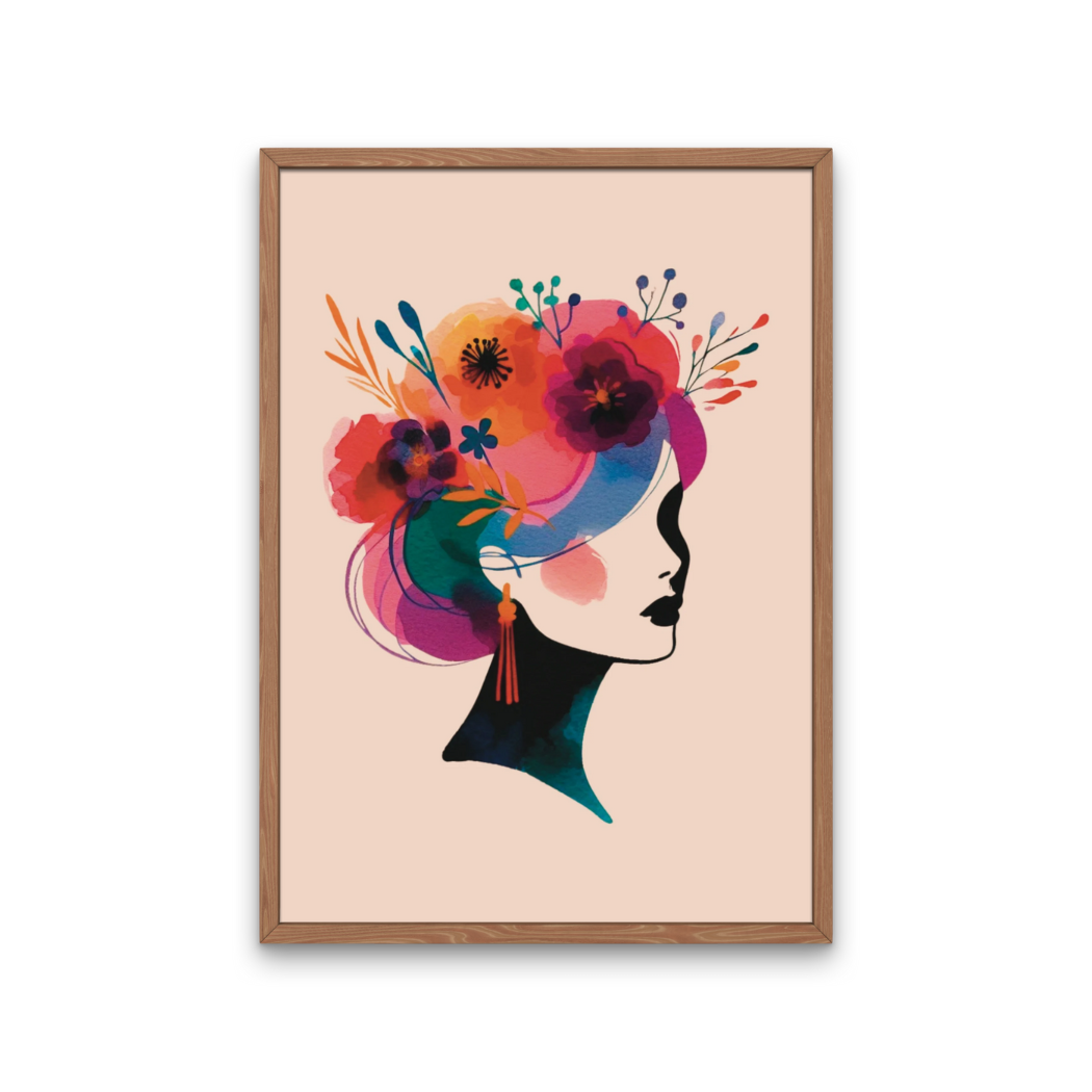Watercolor Flower Art Print, Unique Female Art, Floral Gift