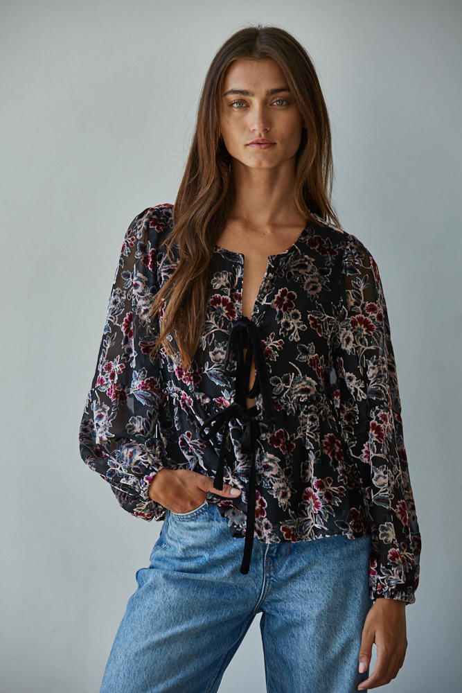 Martini Velvet Floral Top