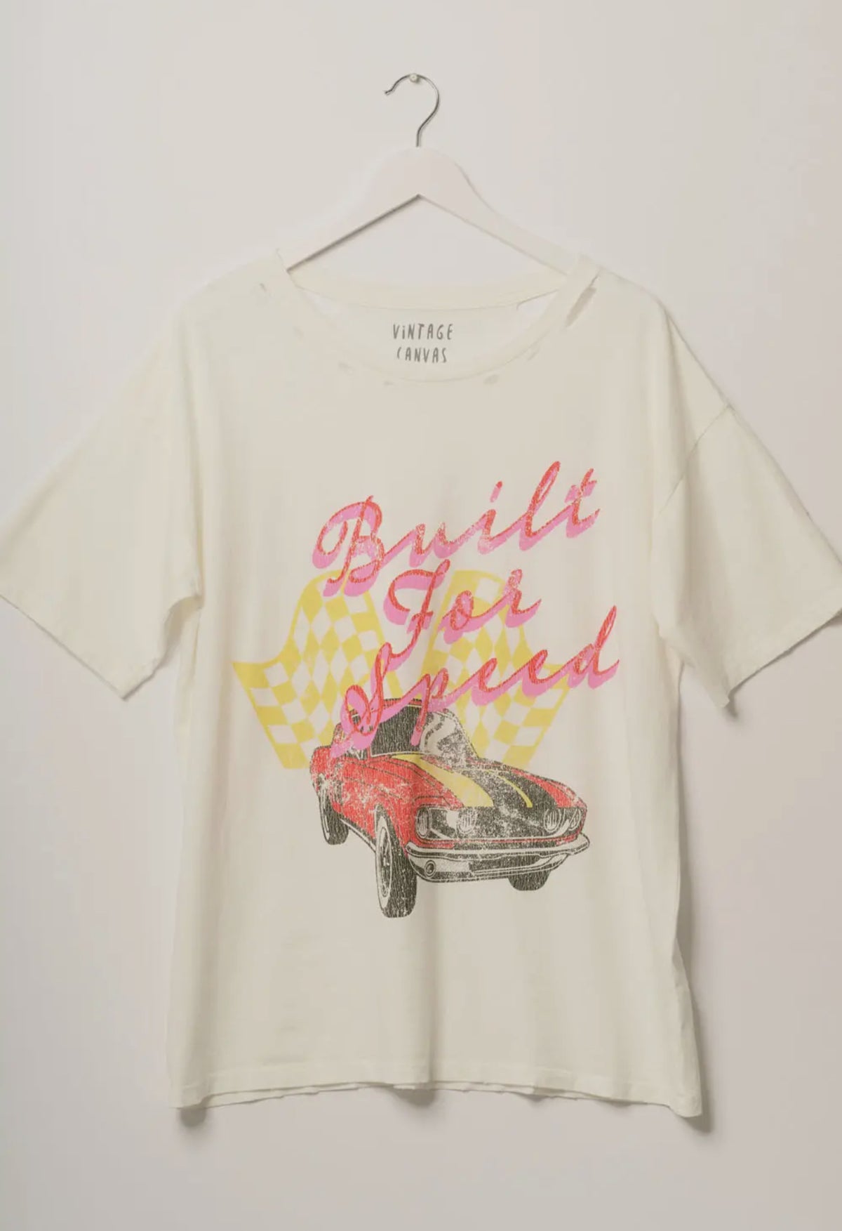 Built For Speed Distress Graphic Print Tee