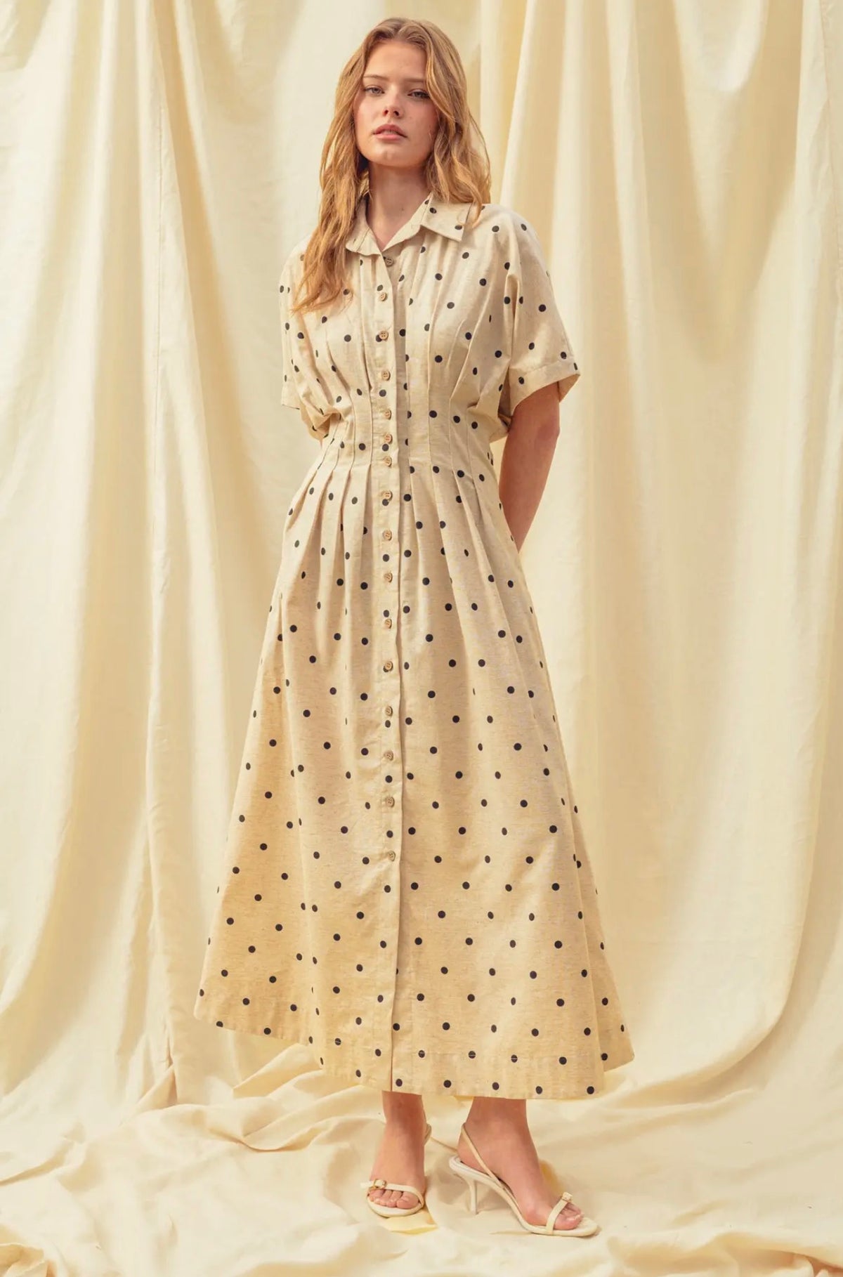 Polkadot Linen Dress