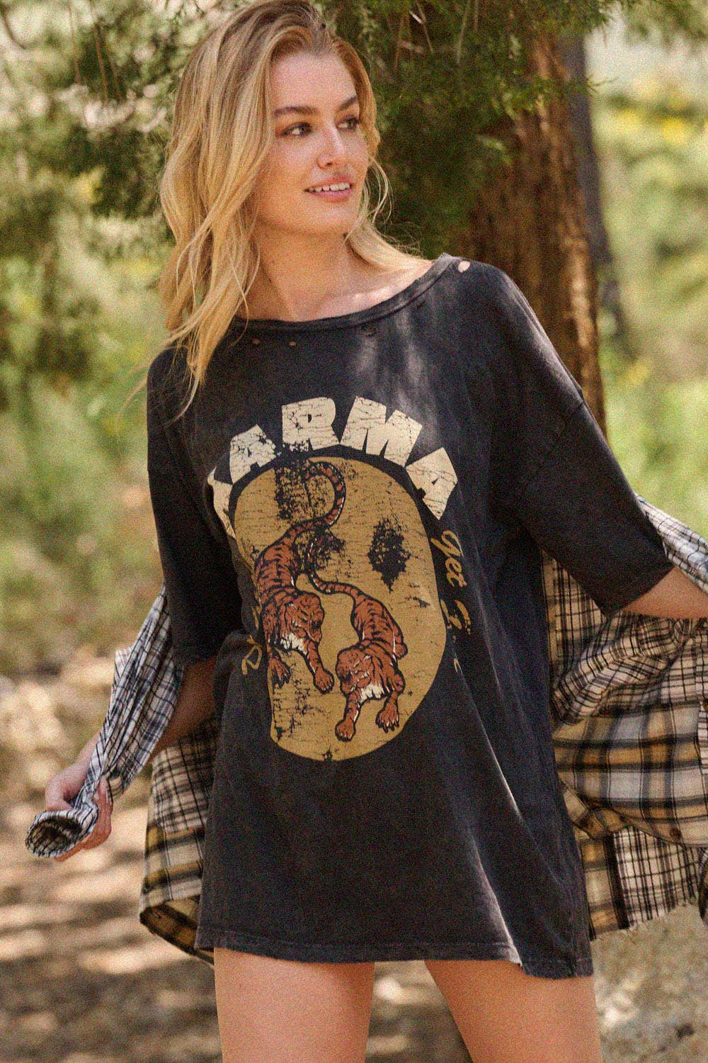 Karma Do Good Get Good Oversize Graphic Tee