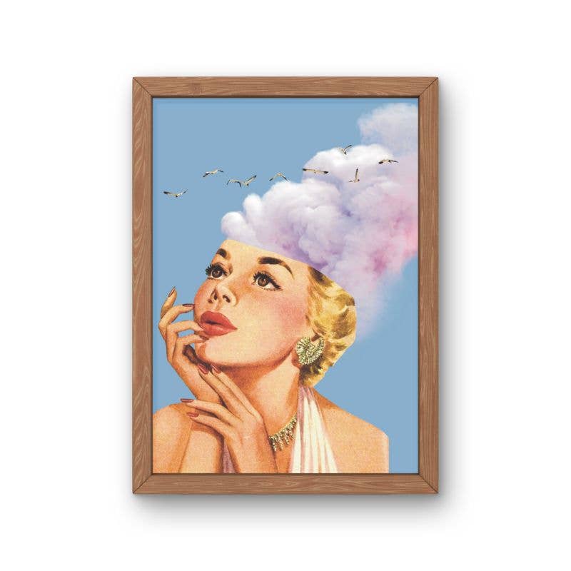 Vintage Style Surreal Collage, Collage Art Print, Surreal Wa