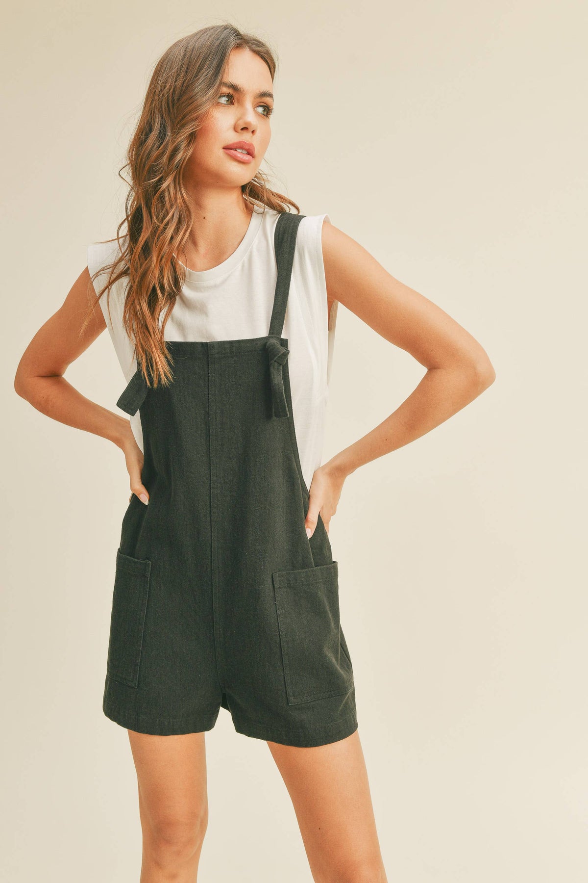 COTTON LINEN SHORT OVERALL